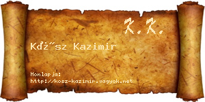 Kósz Kazimir névjegykártya
